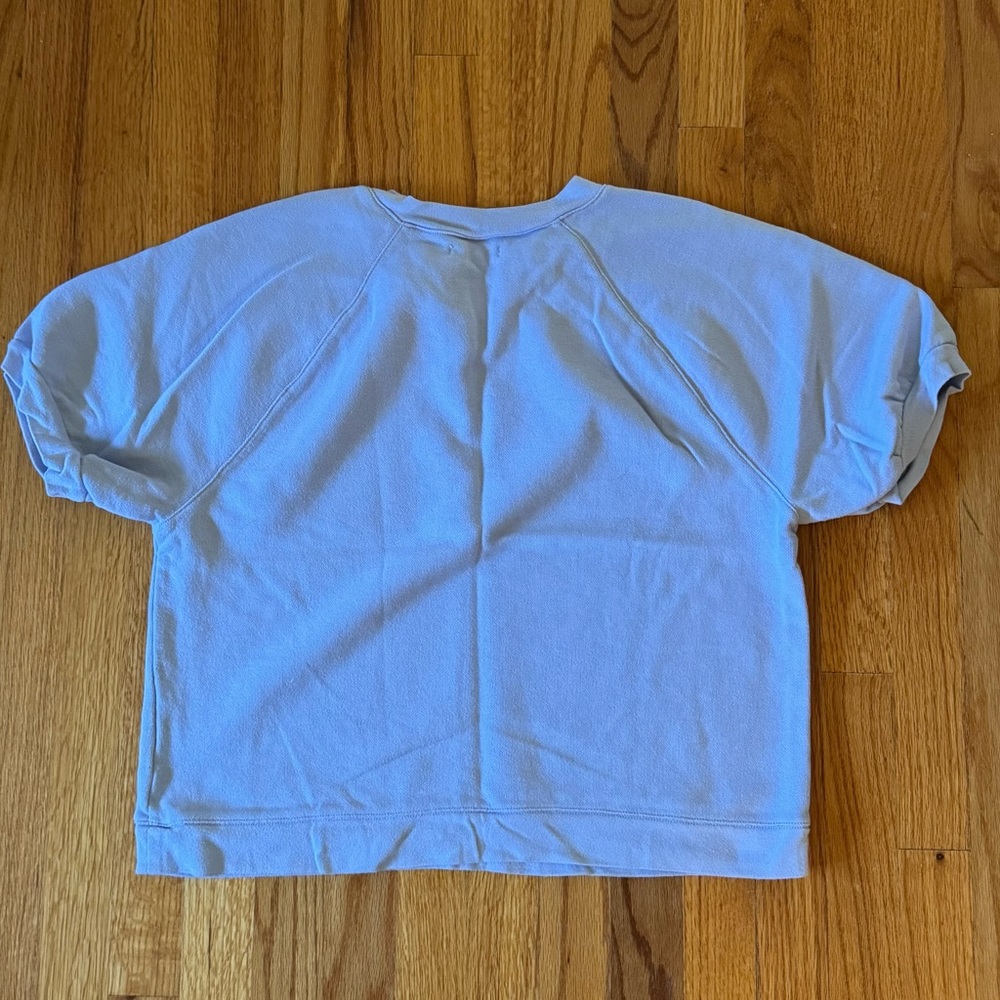 Madewell Short Puffed Sleeve Sweatshirt in pale blue - Picture 3 of 4